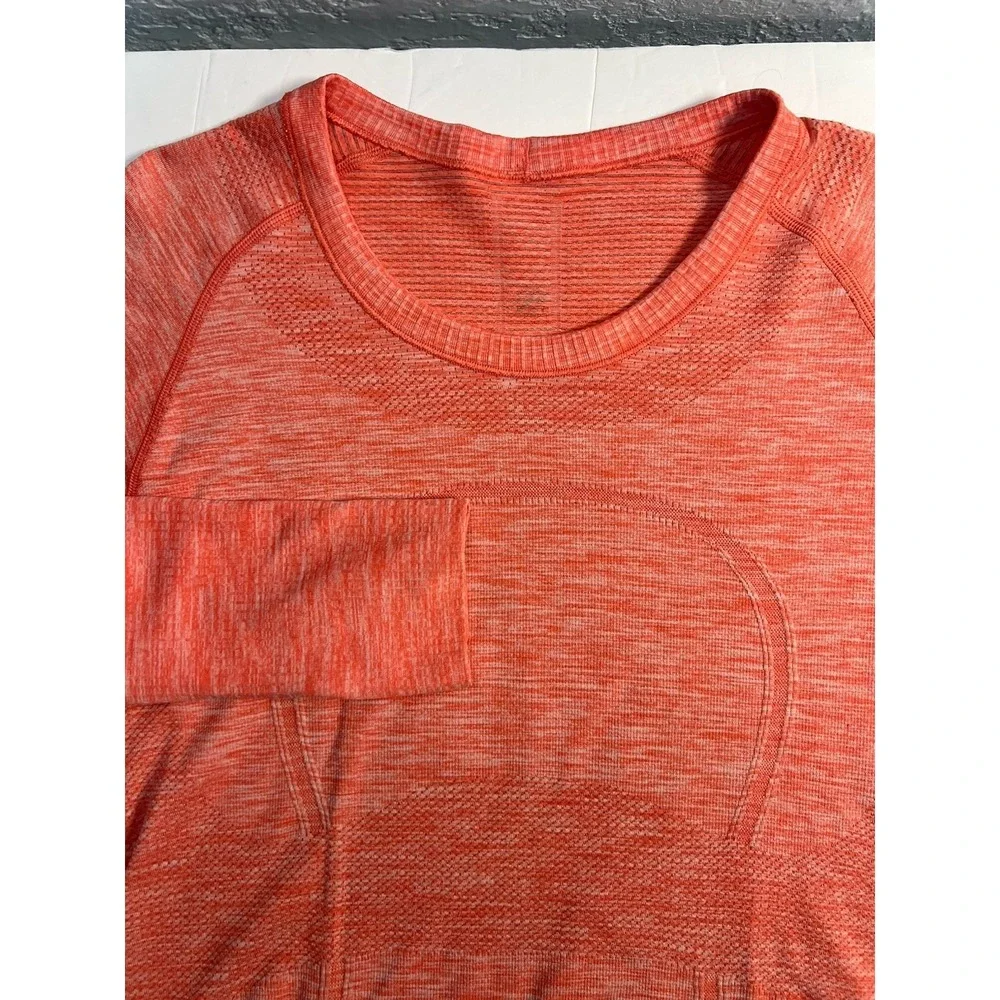 Lululemon Swiftly Tech Long Sleeve Crew Heathered Grapefruit Silverescent 4 Top